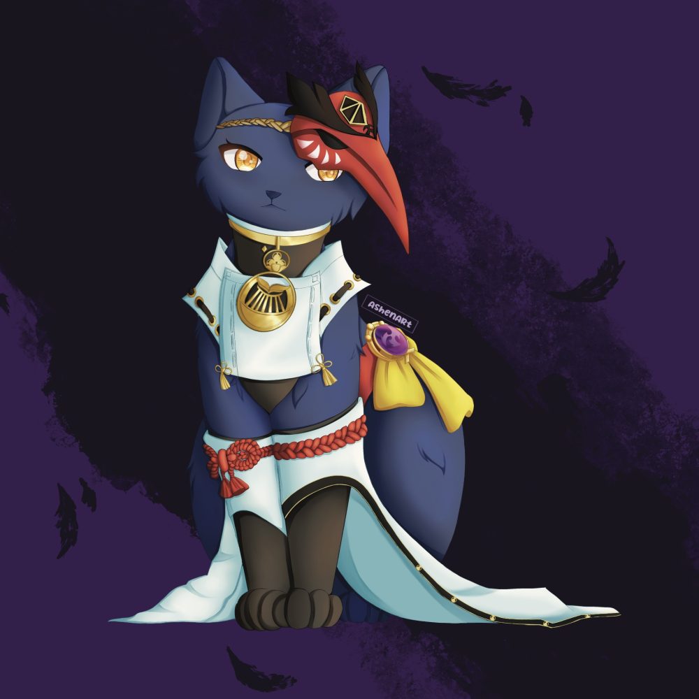 Kujou Sara Kitty Sticker